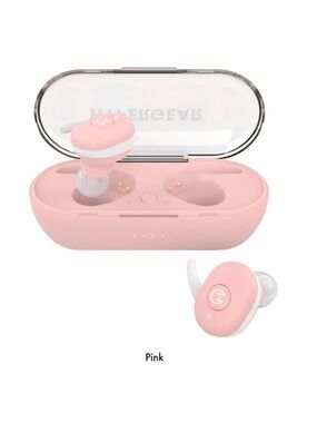 TRUE WIRELESS EARBUDS BLUETOOTH ACTIVE USB-C HYPERGEAR PINK WATERPROOF WITH CASE